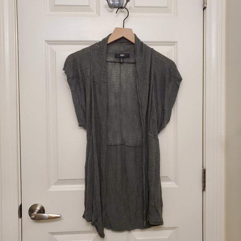 Massimo Top - Olive Green Short Sleeve Cardigan